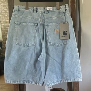 CARHARTT BRANDON DENIM JEAN SHORT LOOSE FIT ZIP FLY MEDIUM NEW 10 "